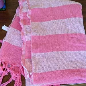 Victoria's secret pink striped blanket